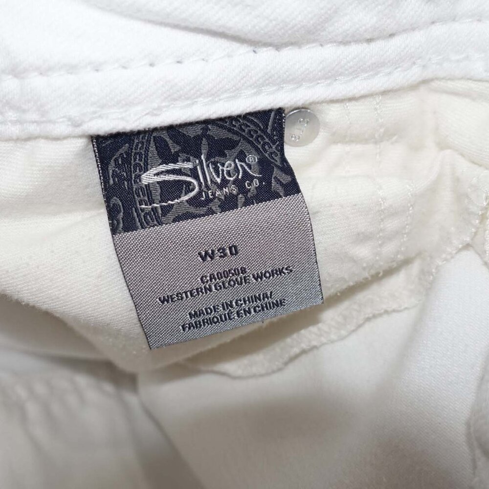 Silver Women's Suki Capri Jeans Size 30 Low Rise White 5 Pocket Denim EUC - Picture 4 of 7
